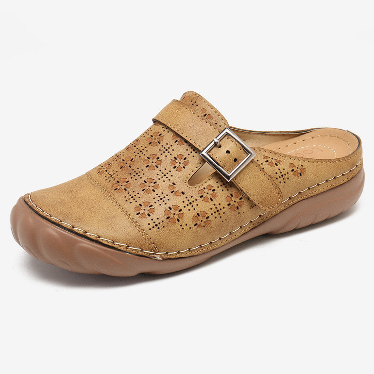 LOSTISY Women Hollow Out Breathable Backless Comfy Sandals