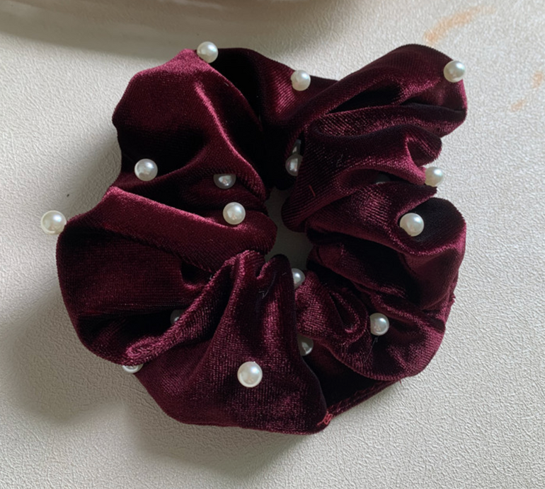 Velvet Pearl Scrunchie