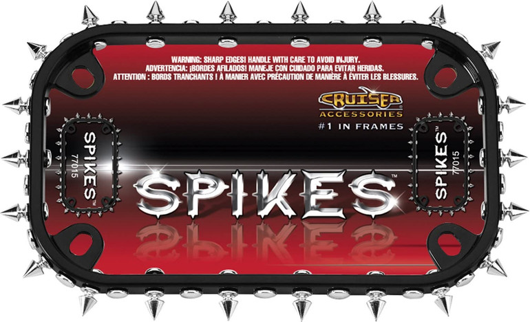 Motorcycle License Plate Frame, Black/Chrome