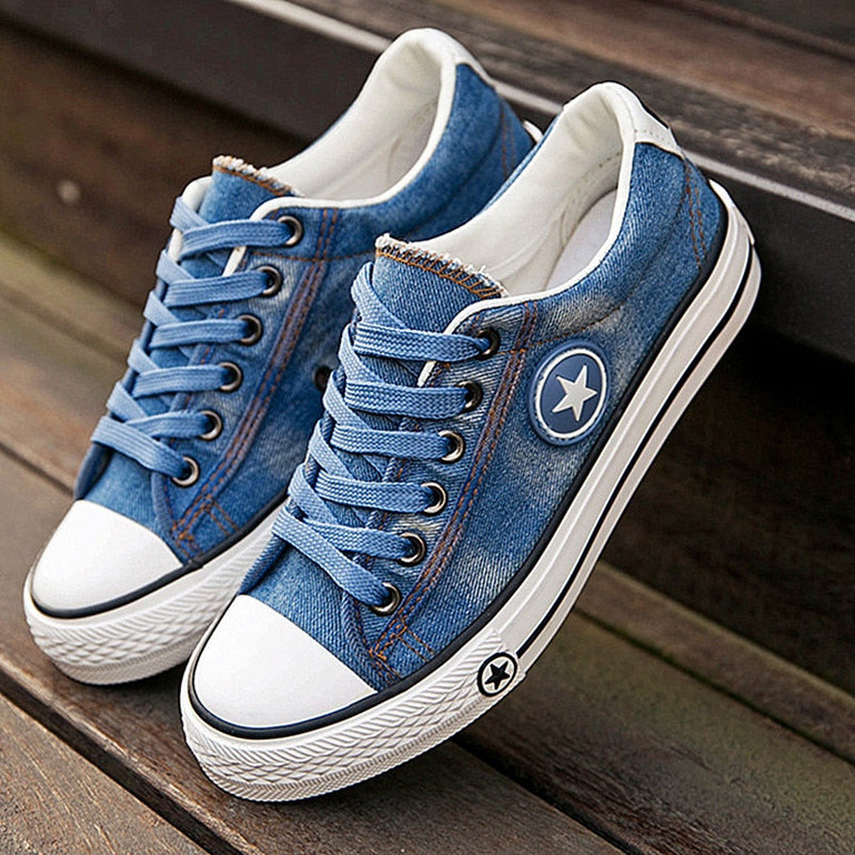 Women Sneakers Denim Casual Shoes