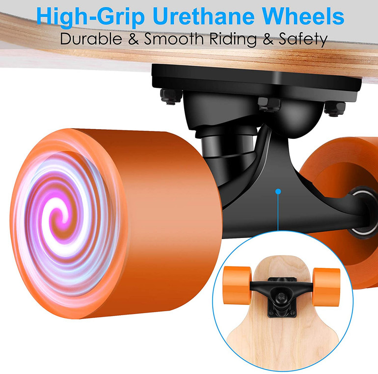 Electric with Wireless Remote Control Max Speed 12 MPH, 7 Layers Maple E-Skateboard