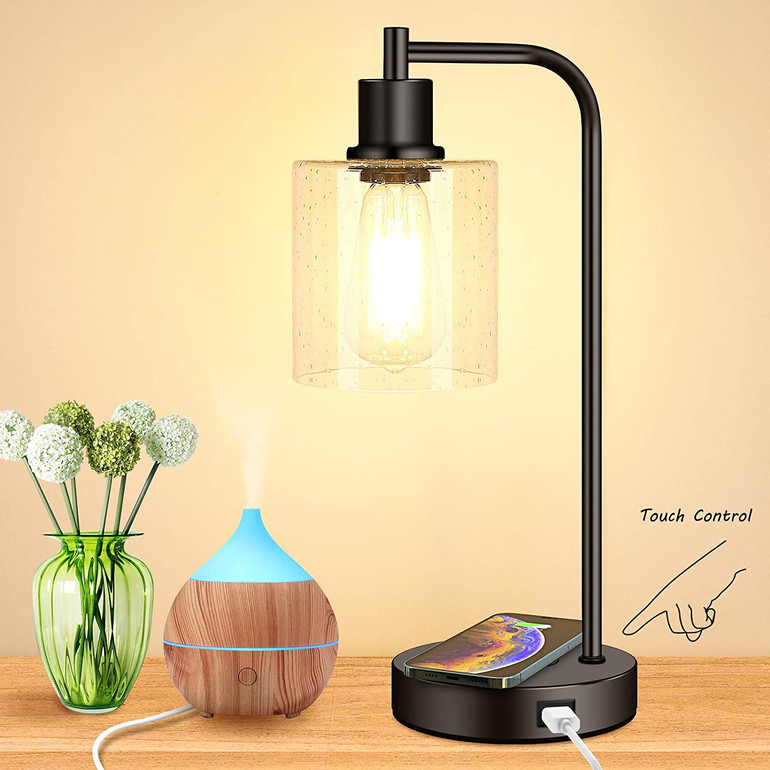 Wireless Charging Industrial Table Lamp