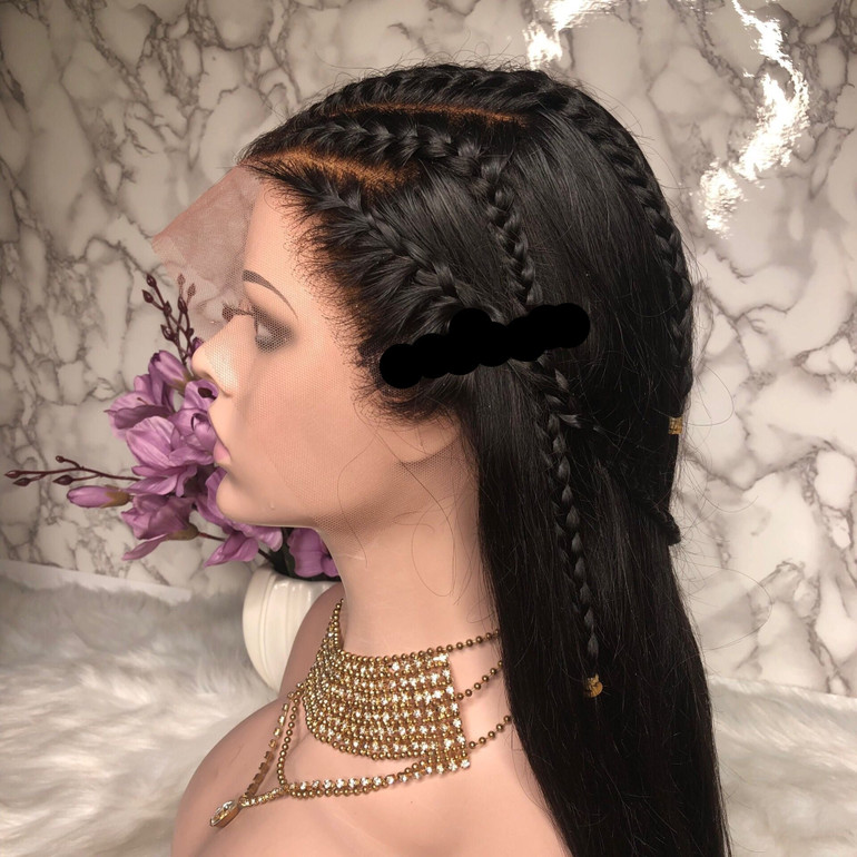 Angela Fake Scalp Frontal Lace Wig Undetectable Glueless Lace Pre_Plucked Natural Hairline | 100% Lace Front Wigs