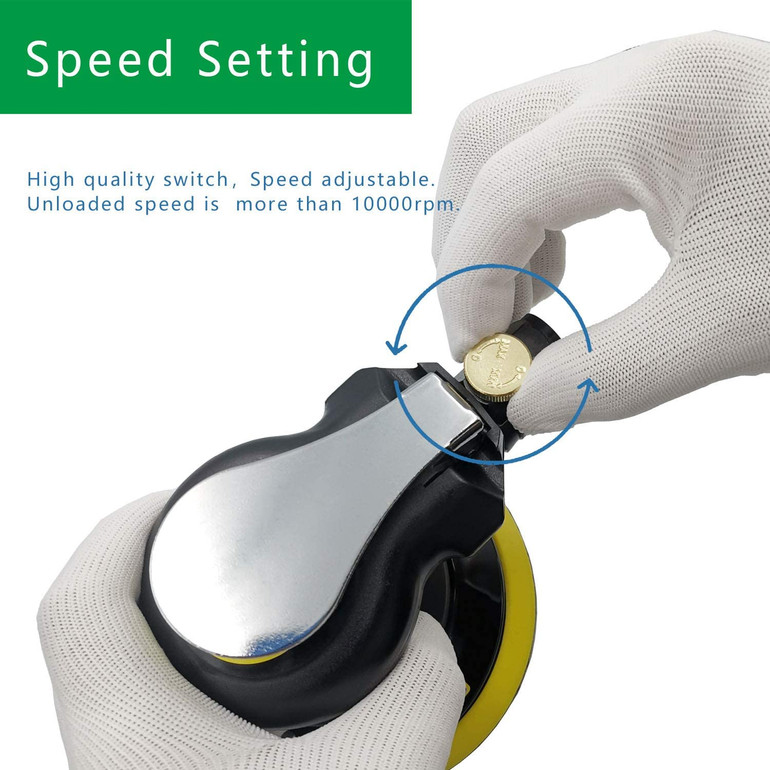 Air Random Orbital Sander,include5 inch 6 Inch Pads and sandpaper, Polisher for Car.