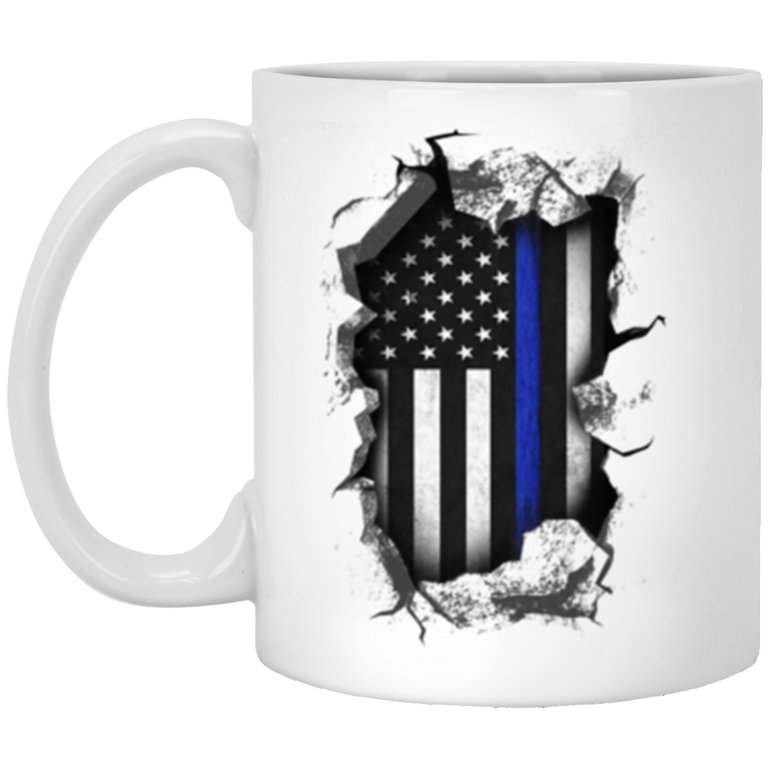 Thin Blue Line Flag Mug 3D Inside Logo Thin Blue Line Mug
