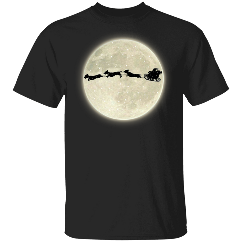 Dachshund Santa Claus Christmas Shirt Cute Dog Full Moon Tee Christmas Gift Weiner Dog Gifts