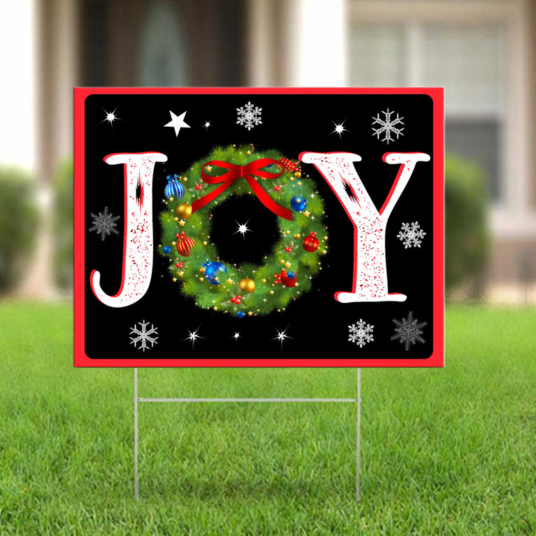 Joy Yard Sign Joy Outdoor Christmas Decoration Christmas Porch Sign