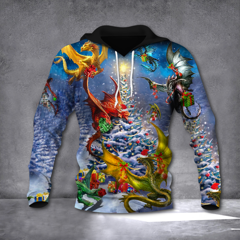 Dragon Family Reunion Christmas Hoodie Cozy Christmas Hoodie Secret Santa Gifts For Couples Dragon Family Reunion Christmas Hoodie Cozy Christmas Hoodie Secret Santa Gifts For Couples