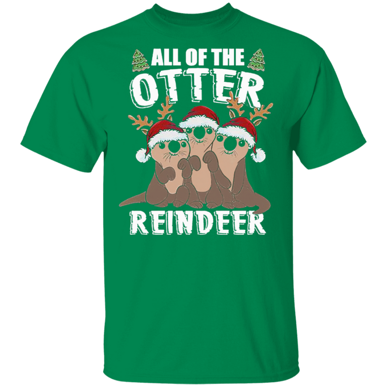 All Of The Otter Reindeer T-Shirt Adorable Otter Christmas Shirt Design For Otter Lover