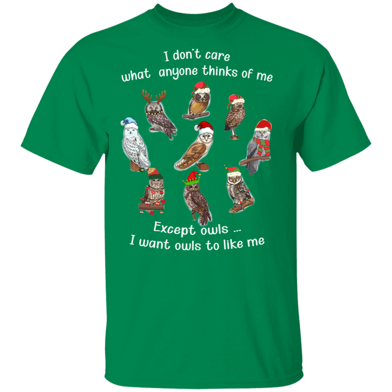 I Don't Care What Anyone Thinks Of Me Except Owls T-Shirt Funny Quotes Christmas Gift Ideas