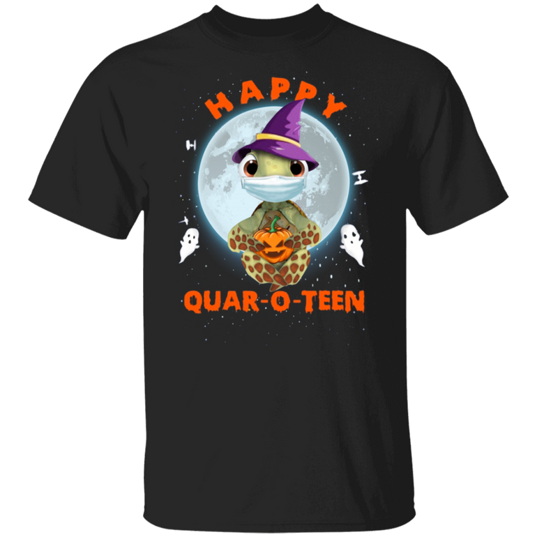 Turtle Happy Quar O Teen Shirt Sea Turtle Wearing Mask Funny Halloween Gift For Friends