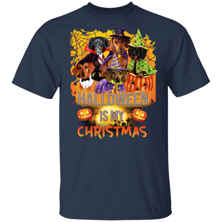 Witch Dachshunds Halloween Is My Christmas T-Shirt Party City Halloween Dachshund Gifts Unisex