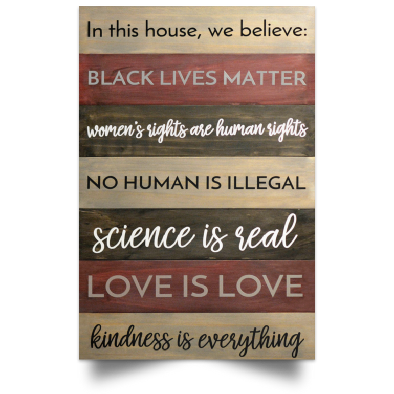 In This House We Believe Poster BLM Poster Quotes Fight For Women's Rights Feminist Gifts