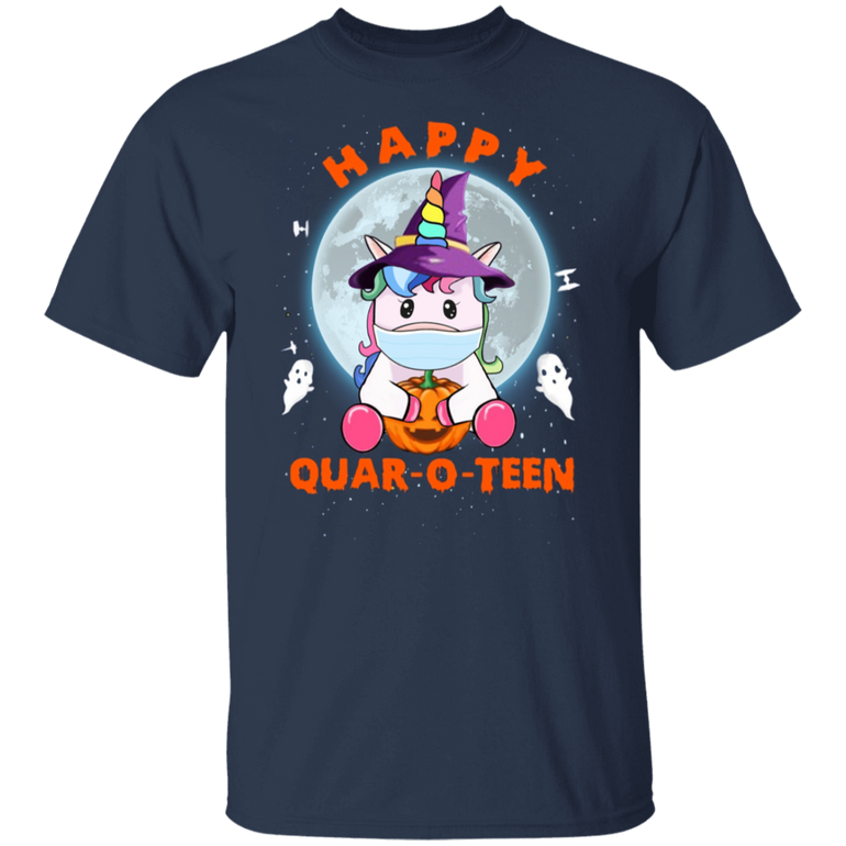 Cute Unicorn Happy Quar-O-Teen Halloween T-Shirt Gift For Her Birthday Halloween Special Gift