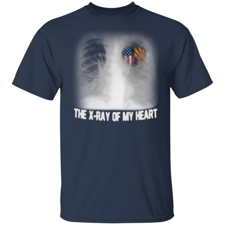 Arizona And American Flag The X-Ray Of My Heart T-Shirt Patriotic Gifts