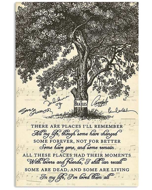 The Beatles Poster In My Life Song Lyric Vintage Poster Signed Gift For Beatles Fan