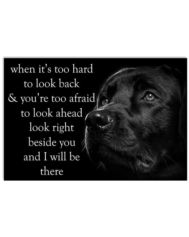 Labrador Retriever When It's Too Hard To Look Back & You're Too Afraid Motivational Poster Decoration