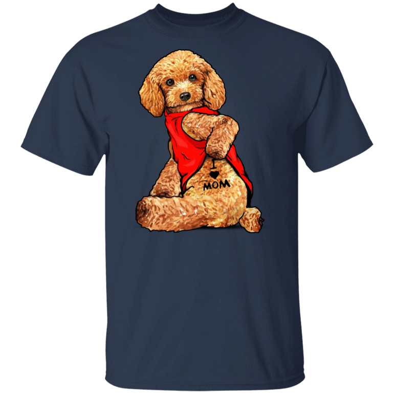 Poodle Tattoo I Love Mom Dog Mom Shirt Cute