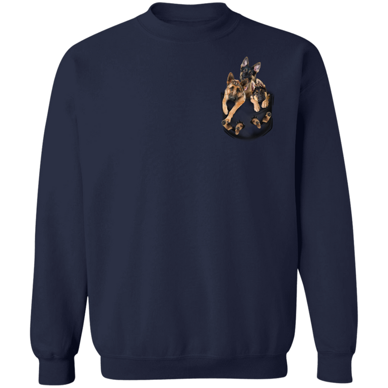 Puppy 3D Inside Pocket German Shepherd Sweatshirt Cute Best Gifts For Dog Lovers
