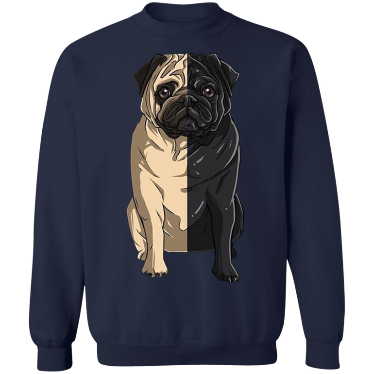 Pug Half Face Pug Sweater Adorable Sweatshirts