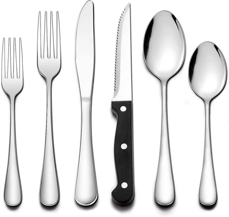 24-Piece Flatware Set with Steak Knives