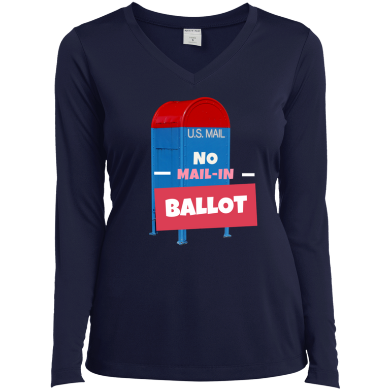 Ladies' LS Performance V-Neck T-Shirt No Mail-In Ballot