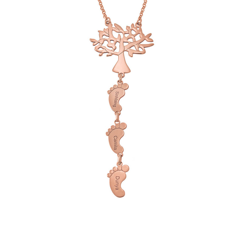 Tree Of Life Necklace With Baby Feet