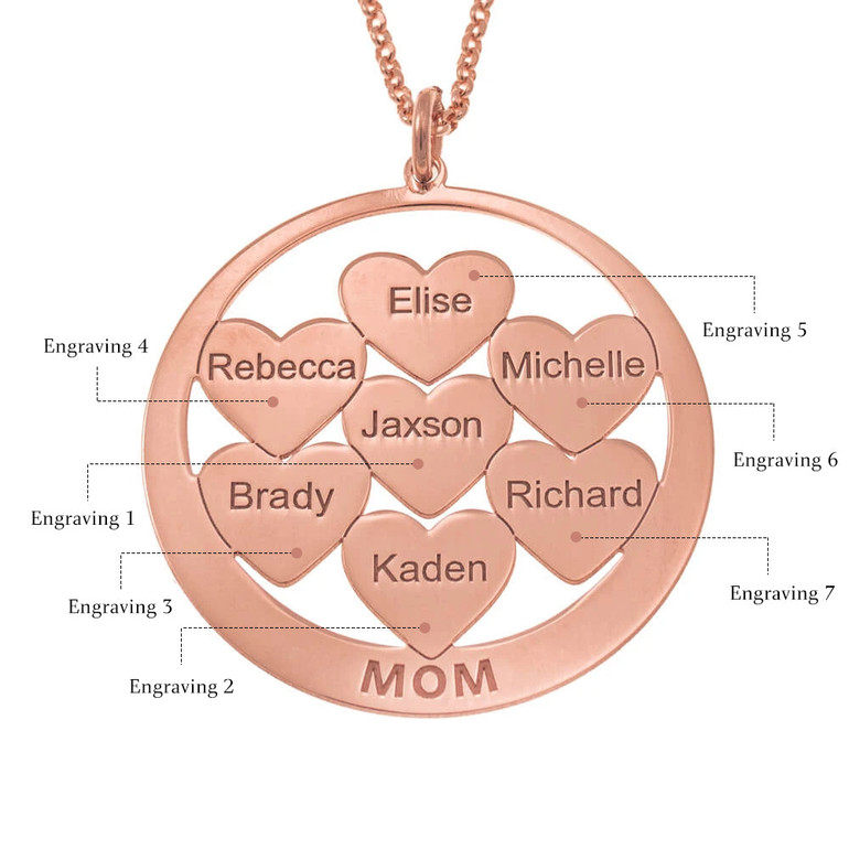 Circle Hearts Mom Necklace