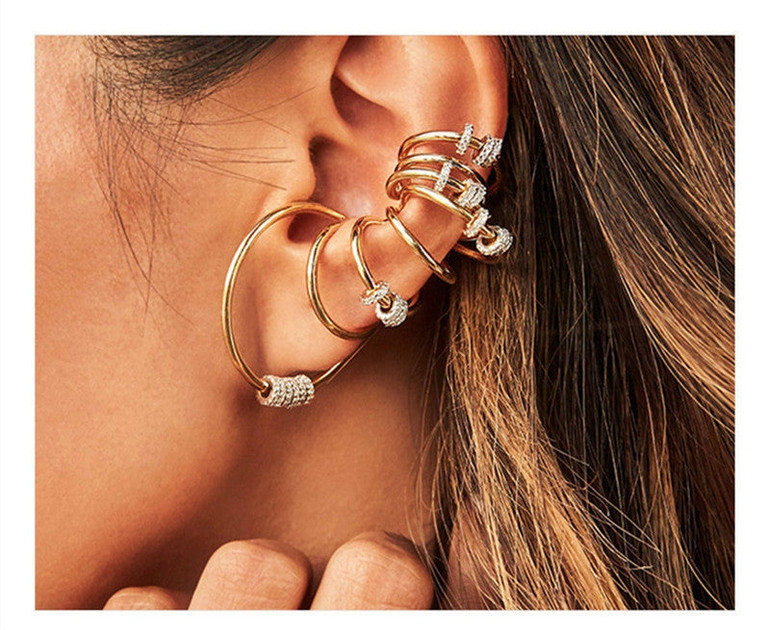 Personality Geometric Fashion Sterling Silver Single Ear Bone Clips