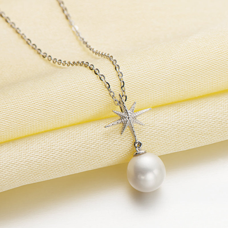 Classic Starfish Geniune Freshwater Pearl Pendant Necklace