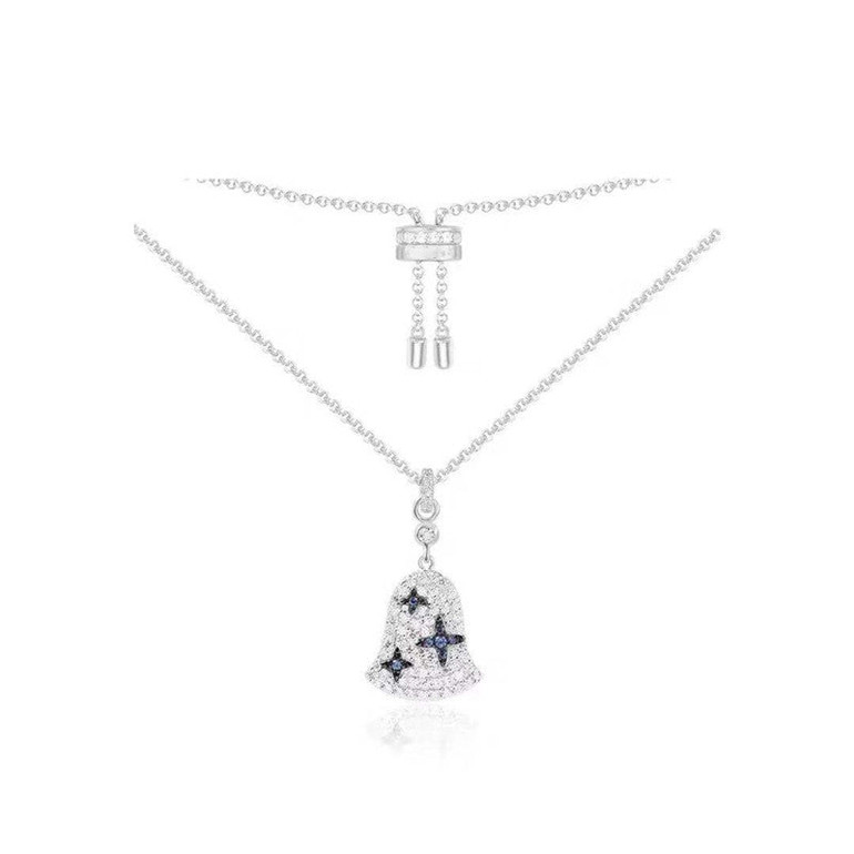 Dainty Sterling Silver Wind Bell Pendant Necklace