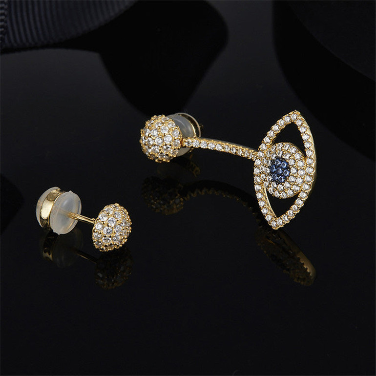 Evil Eye Long Dangle Irregular Stud Earrings