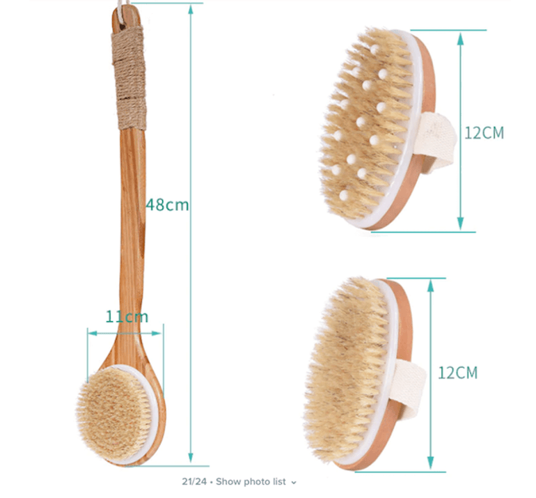 Bristle Bath Exfoliating Skin Care Shower Brush