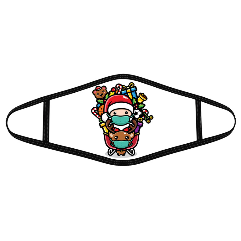 Santa and reindeer in 2020 - Polyblend Face Mask