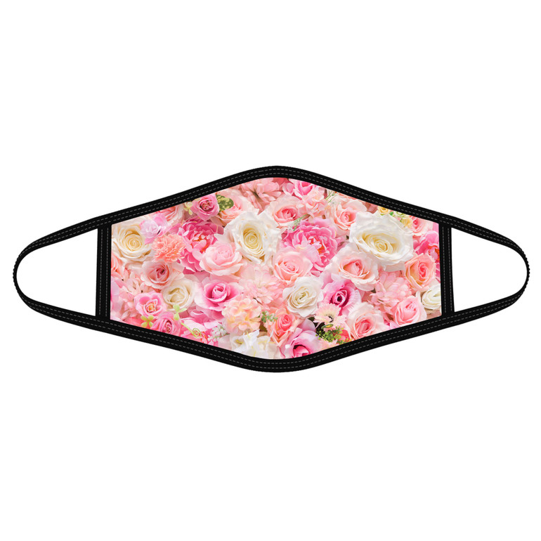 Roses Pink n White- Polyblend Face Mask