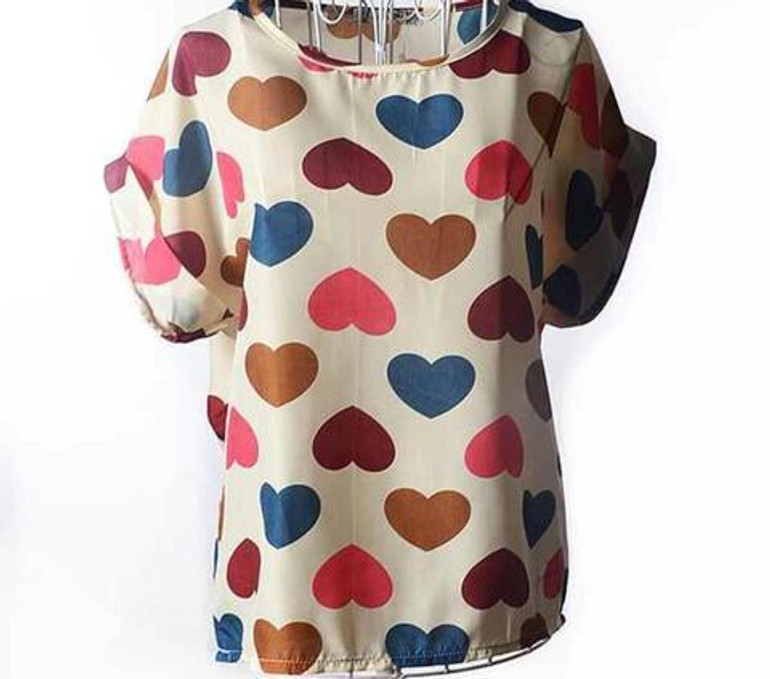 COLORFUL CHIFFON PATTERN BLOUSE