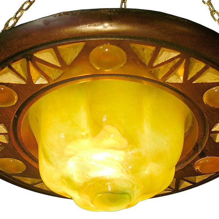 Gold Star Eternal Ceiling Synagogue Lamp