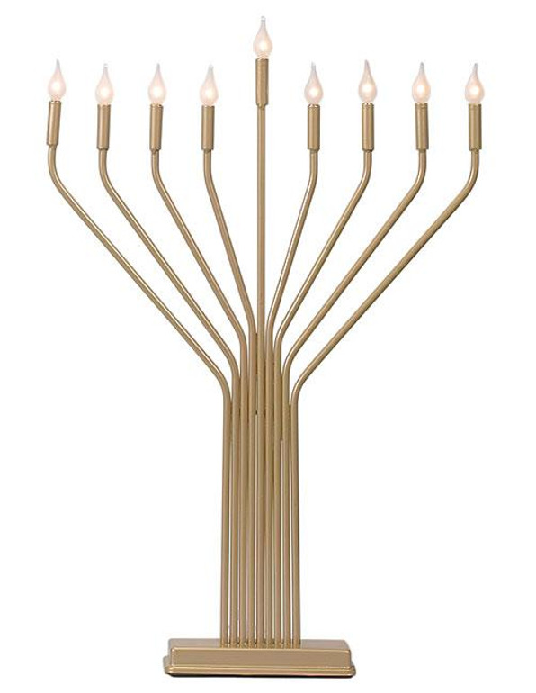 23'' Large Designer Electric Menorah - Silver or Gold