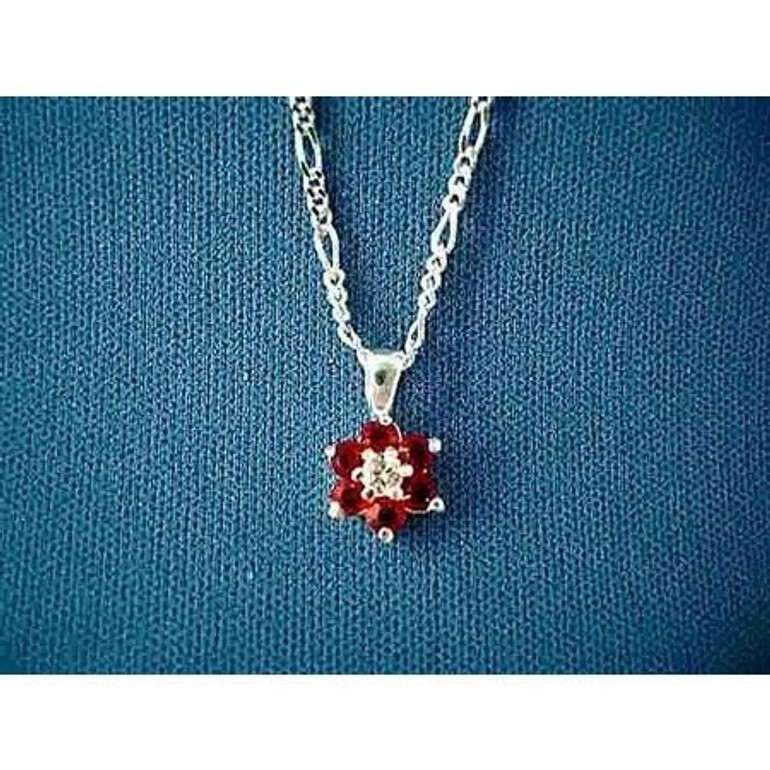 Ruby Cubic Zirconia Star Of David
