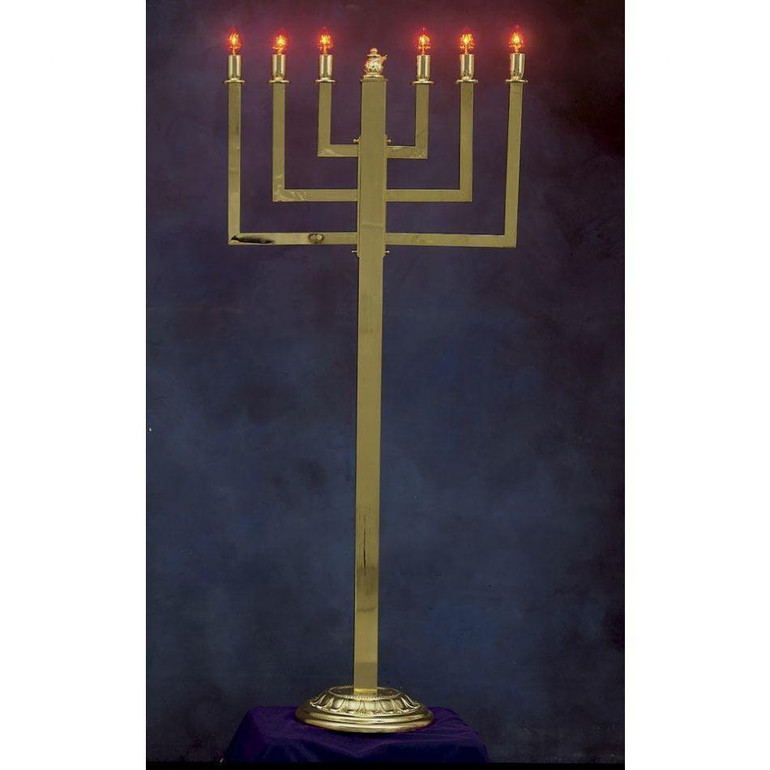 Tall Elegant Brass Electric Display Menorah