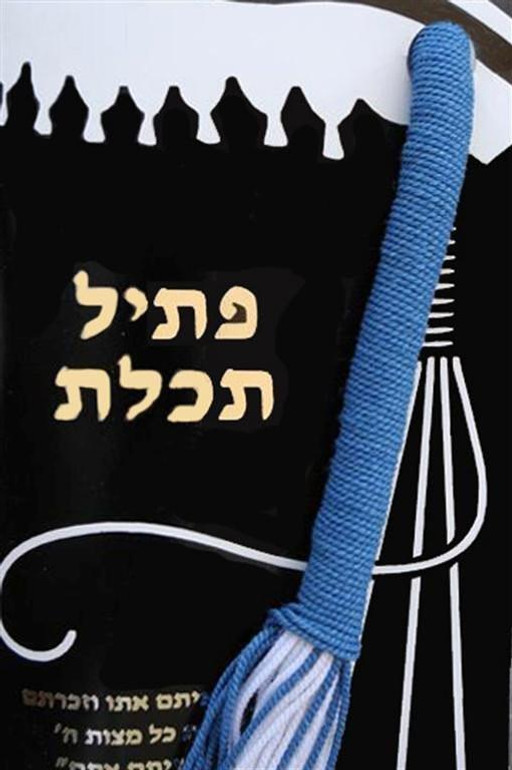 Wool Tallit - White with Black Stripes & Silver