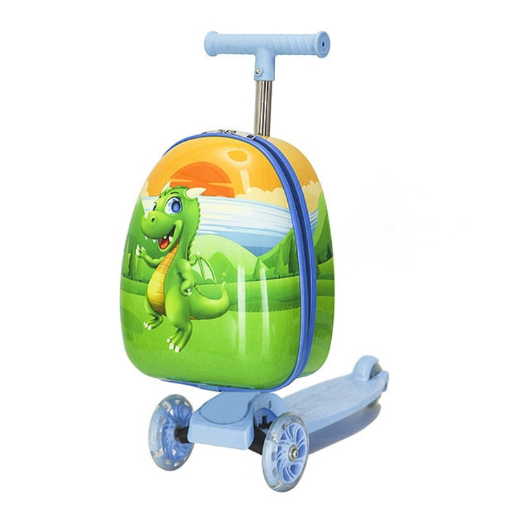 Cute Cartoon Kids Scooter Suitcase for Travel