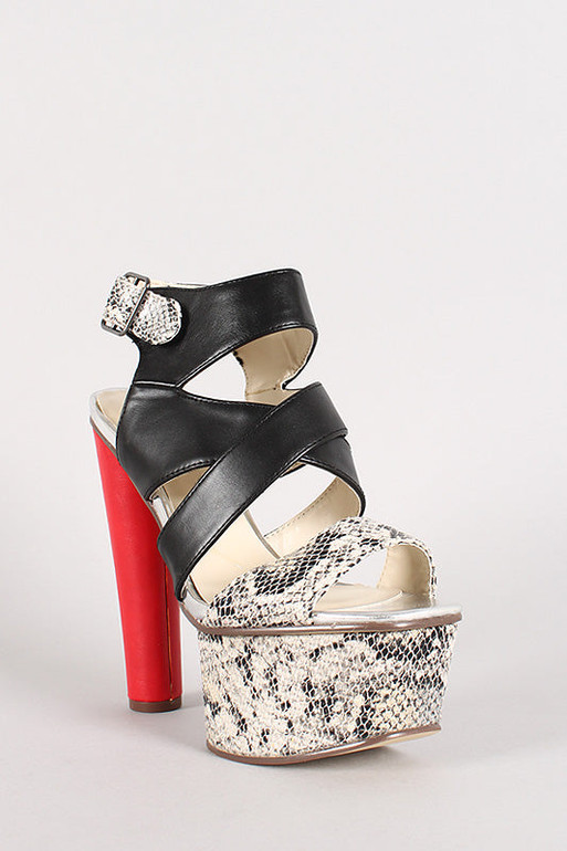 Strappy Open Toe Platform Heel