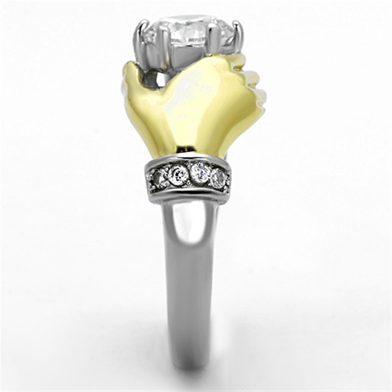 Women Stainless Steel Cubic Zirconia Rings TK1324