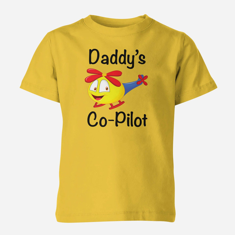 Daddy's Co-Pilot (Helicopter) Designed Children T-Shirts