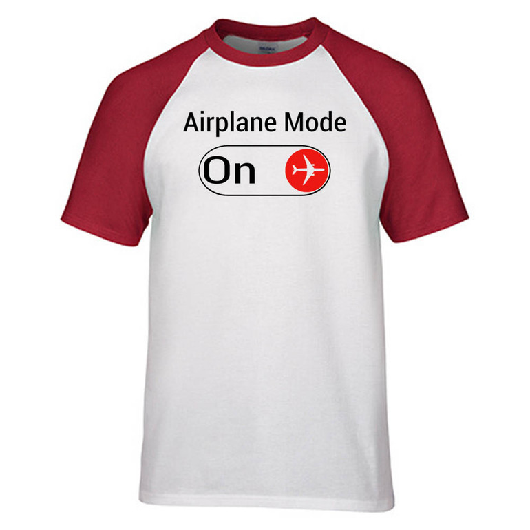 Airplane Mode On Designed Raglan T-Shirts