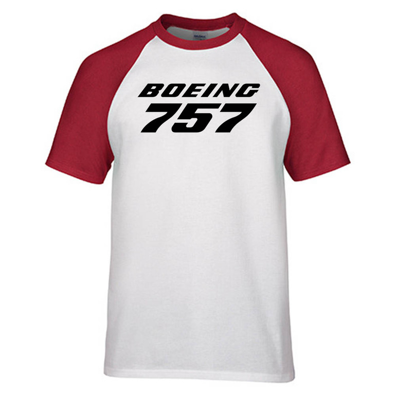 Boeing 757 & Text Designed Raglan T-Shirts