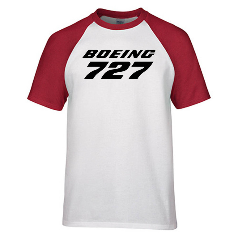 Boeing 727 & Text Designed Raglan T-Shirts