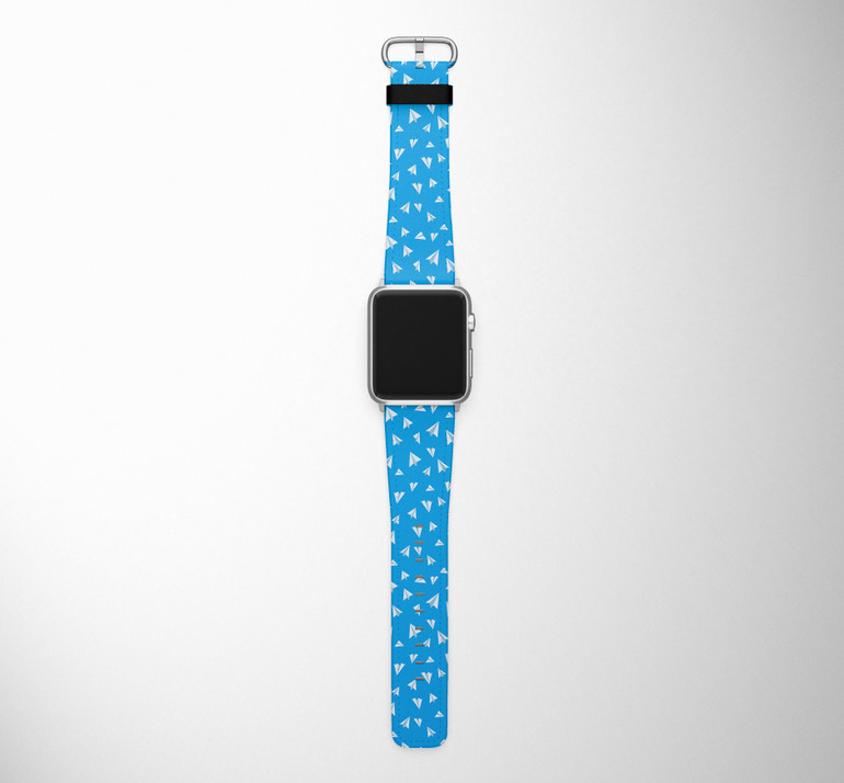 Paper Airplanes Designed Leather Apple Watch Straps