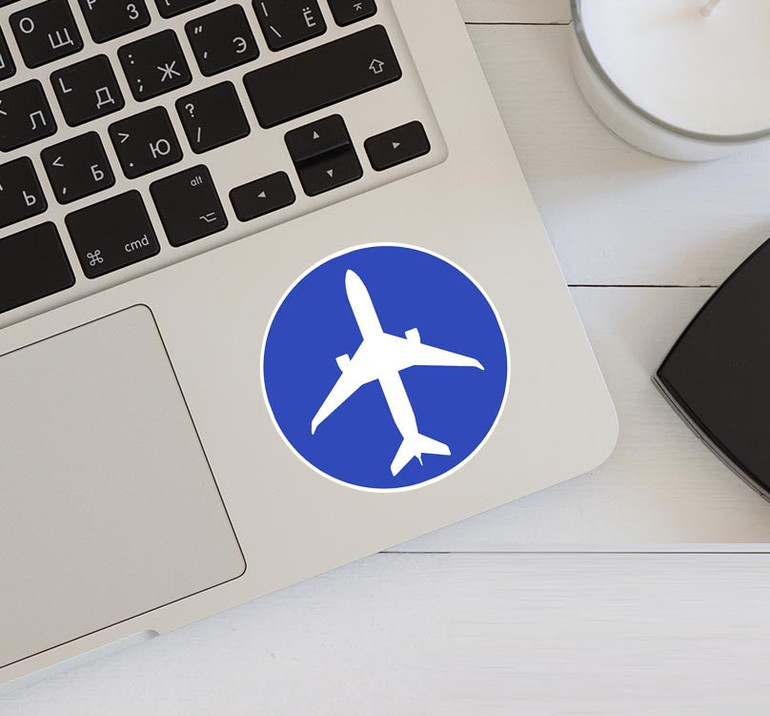Airplane & Circle (Blue) Designed Stickers Airplane & Circle (Blue) Designed Stickers